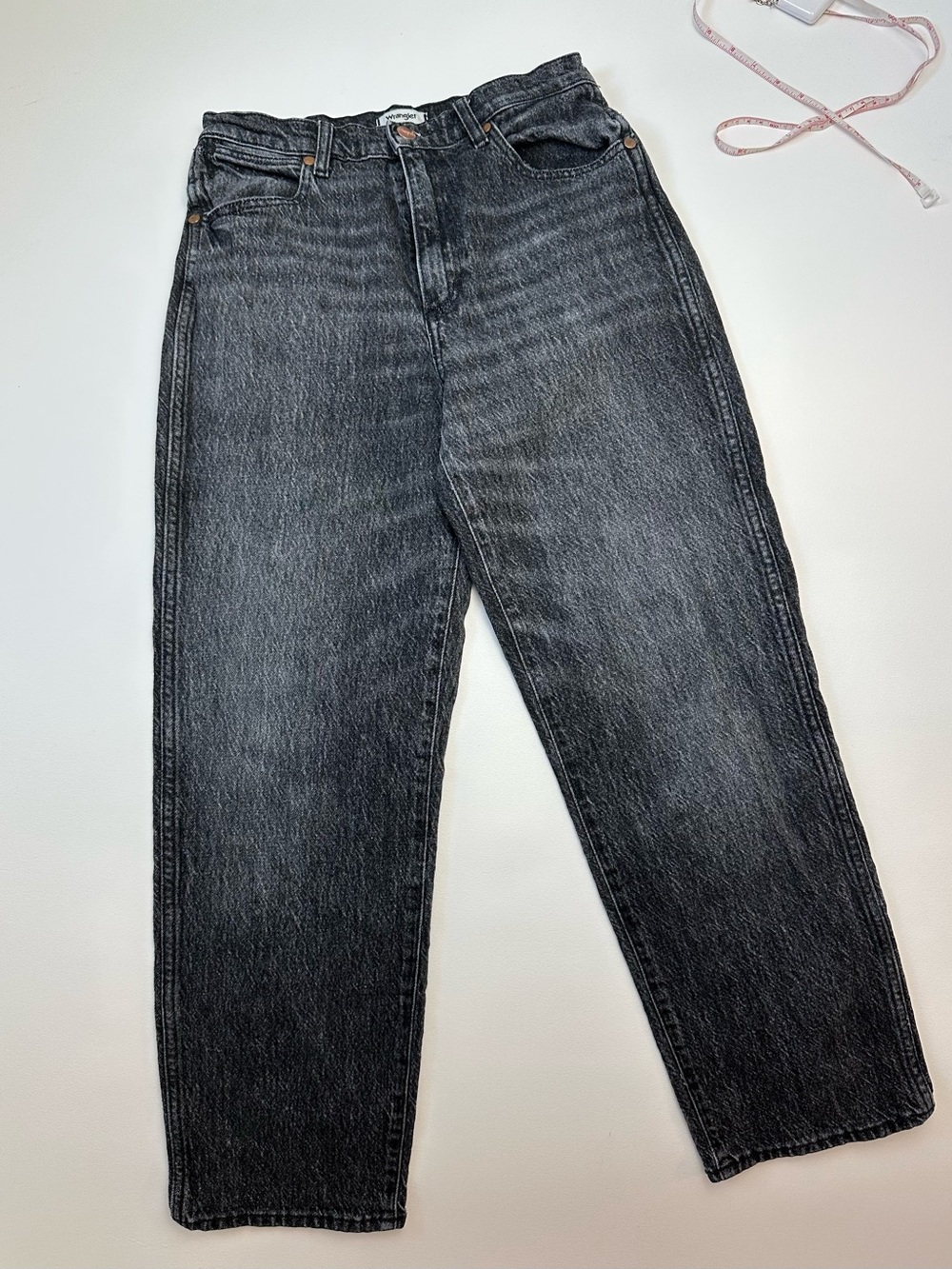 Wrangler Black Stonewash Straight Jeans